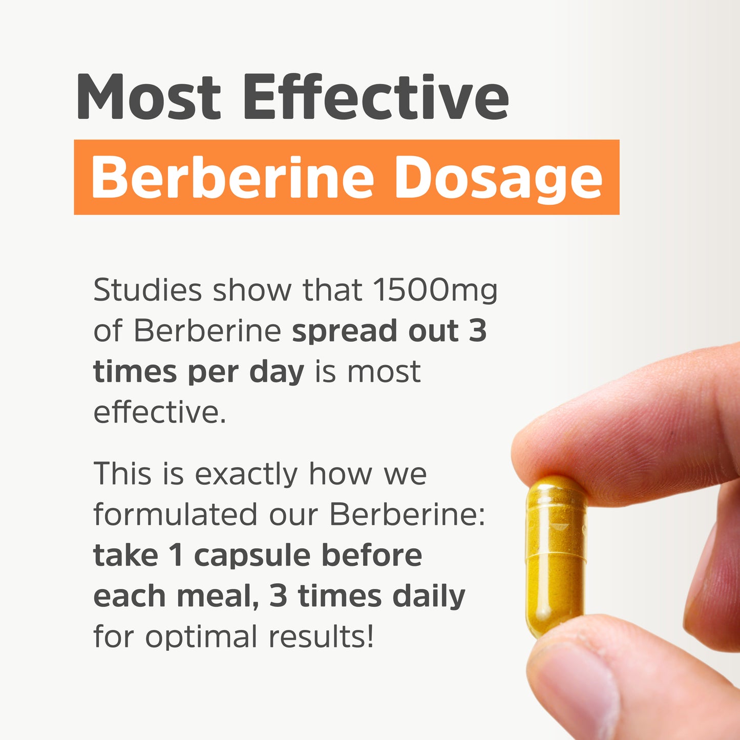 Clean Label Berberine® - Ultra Pure 98% Berberine HCl - No Magnesium Stearate, Methylcellulose, or Maltodextrin - 90 Capsules